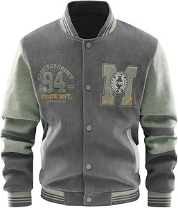 Chaqueta Bomber Varsity de Invierno para Hombre, con Cuello Alto, Logotipo Personalizado, Bordado Chenille, Estampado de Cuero, Estilo Urbano, Fabricante OEM - Product Image 4