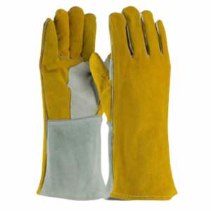 Gants de soudage de paume de pouce en cuir de vachette de qualité supérieure Gants de lutte contre l'incendie de construction résistants à la chaleur et aux étincelles - Product Image 1