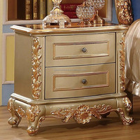 Lit en bois massif sculpté de style européen, meubles de chambre à coucher de villa française, lit en bois avec revêtement en cuir véritable