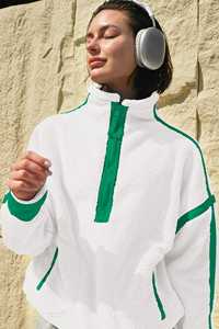 Sudadera Casual de Felpa para Mujer, Otoño Invierno, ODM, Blanca, Cierre Corto con Cremallera, Mangas Largas, Diseño Suave, Cálido y Transpirable 2026 - Product Image 2