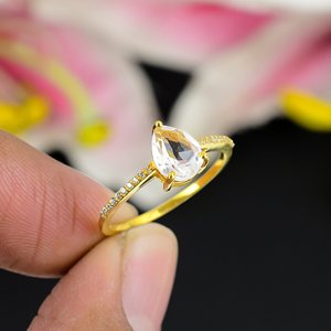 New Arrival <b>Vintage</b> <b>Gold</b> Plated Jewelry <b>Ring</b> 925 Sterling Silver <b>Ring</b> Hot Selling Natural Crystal Gemstone Jewelry Fine <b>Rings</b> - Product Image 1