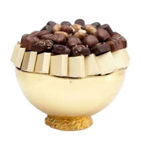 Bol de service élégant en métal doré, fait à la main, écologique, sans BPA, passe au lave-vaisselle, pour les fêtes, prix bas - Product Image 1