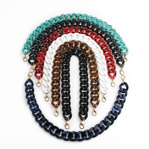 สายกระเป๋าอะคริลิคเรซิ่นพลาสติกสีใหม่แบบคอนทราสต์  หนา  แบบด้าน  สายสะพายไหล่แบบหนา  ห่วงโซ่สำหรับกระเป๋า - Product Image 4