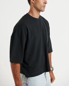 Nouveau style 2025 – T-shirt ample à épaules tombantes 100 % coton, coupe régulière, tricoté, respirant, écologique pour homme - Product Image 5