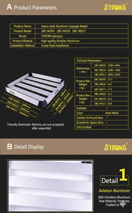 Portaequipajes de Techo de Aluminio Resistente, Cesta de Techo, Portaequipajes - Product Image 4
