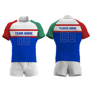Uniforme de rugby de sport de poire rouge 100% polyester impression par sublimation uniforme de rugby vêtements de jeunesse uniforme de football de rugby collégial - Product Image 2