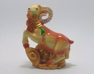 Estatuas de cabra vietnamitas de poliresina, figuritas de animales artesanales de resina para decoración del hogar y recuerdos, imán con patrón de trofeo - Product Image 5