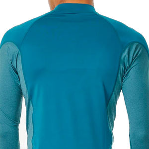 Vêtements de sport Rash Guard pour hommes avec manches longues de couleur unie et logo personnalisé respirant - Product Image 6