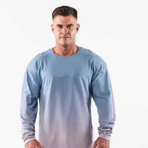 OEM Custom Long Sleeve Quick Dry Sports Custom Men Oversized Tops Long Sleeve Red Oversized Shirts