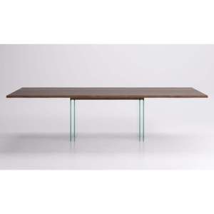 Ikon Drive Modern Rectangular Dining <b>Table</b> with Glass Top for Home Kitchen Living Room Apartment Hotel or Wedding - Product Image 1