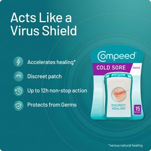 แผ่นแปะรักษาแผลเป็นจาก Compeed Discreet Healing Patch 15 ชิ้น สำหรับแผลเป็นจากหวัด ฝ้า กระ - Product Image 3