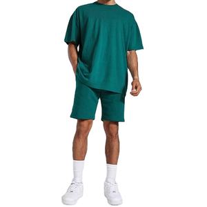 Conjunto de Camiseta y Pantalones Cortos Extra Grandes para Hombre con Logotipo Personalizado, Ropa Deportiva Informal de Verano, Transpirable, para Gimnasio, Correr, Estilo Urbano, Dos Piezas, 100% Algodón - Product Image 1