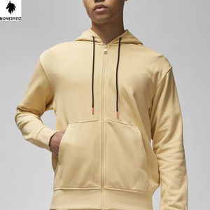 Pull à capuche personnalisé pour hommes, poids léger de haute qualité, 100% coton, tissu éponge et polyester, sweat-shirt à motif solide - Product Image 1