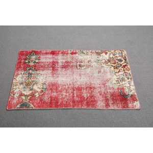 2x3.3 ft Rug, Vintage Turkish Small Rug, <b>Red</b> <b>Wool</b> Rug - Product Image 2