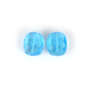 Topaze bleue suisse naturelle, taille coussin, facettée, pierres précieuses en vrac, certifiées par un tiers, vente en gros, Gopika Exports pour la joaillerie - Product Image 2
