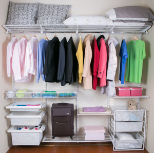 Portable Bedroom Metal <strong>Wardrobe</strong> 4 Hanging Areas 8 Storage Shelves Large Capacity Freestanding Clothes Organizer (Modern Design) - Product Image 5