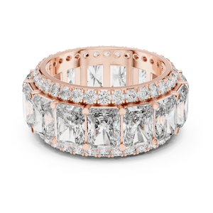 12,51 quilates corte radiante 14KT oro blanco laboratorio cultivado CVDHPHT diamante eternidad anillo único círculo completo diseño boda joyería personalizada - Product Image 5