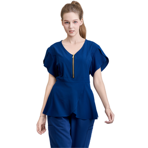 BEST SELLING <b>scrub</b> <b>tops</b> with logo doctors wide leg nurse uniform long sleeve <b>scrubs</b> hospital patients gowns FMF manufacturers - Product Image 2