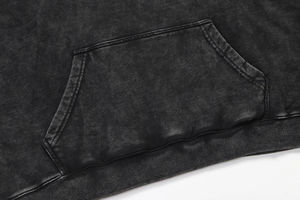 Sweat à capuche pour homme délavé à l'acide, logo personnalisé, vintage, uni, hiver, uni, teint, coton, délavé à l'acide, sweat à capuche surdimensionné pour homme, impression - Product Image 4