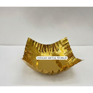 Plateau de service rond en métal indien en gros, plateau de service oblong en or, fournitures de fête, présentoir de desserts pour mariage, événement, bol à chocolat - Product Image 2