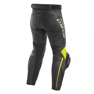 Pantalon de moto en cuir Dainese Delta 3 noir jaune fluorescent imperméable respirant pour la course, équipement de protection VTT - Product Image 2