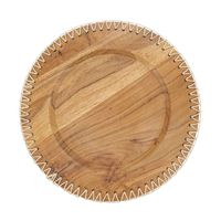 Assiette de présentation en bois de noyer avec finition à grain lisse ronde et centre encastré