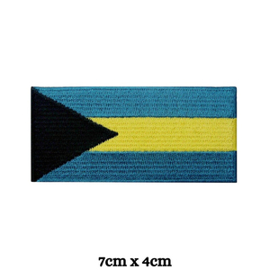 Bahamas Flag Embroidered Patch Rectangle Iron-On Fabric <b>Applique</b> Woven Design for Cloth - Product Image 6