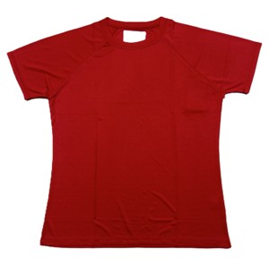 Camiseta de correr de manga deportiva de poliéster liso para mujer para entrenamiento - Product Image 1