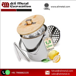 Cubo de hielo de metal hecho a mano con tamaño y forma personalizables con diseño único para bodas-Cerveza de vino específica para enfriamiento de champán - Product Image 5