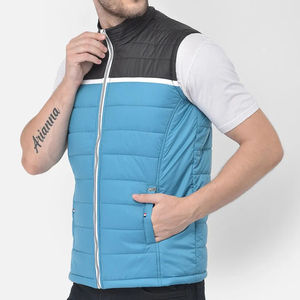 Gilet matelassé chaud pour hommes, veste légère sans manches, vêtements d'extérieur décontractés pour l'hiver Gilet matelassé à fermeture éclair pour un usage quotidien - Product Image 3