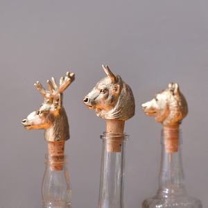 Bouchon à vin en laiton de qualité supérieure en forme d'animal, finition luxueuse, accessoire de bar tendance, faible MOQ, vente en gros, cadeau, hôtel, restaurant, export - Product Image 2