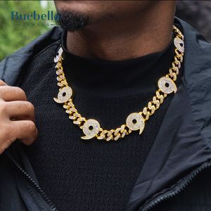 Venta caliente 925 Plata 14K Chapado en oro blanco 12mm Collar de moissanita Seis caminos Iced Cuban Link para hombres de Miami - Product Image 2