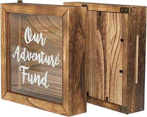 Lot de 2 boîtes à fonds en bois Notre boîte à fonds d'aventure en bois Boîte d'ombre rustique pour la décoration intérieure 7.2x7 po - Product Image 3