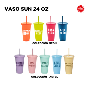 Scatola di 180 riutilizzabili tazze con paglia per bevande fredde 24 Oz - Product Image 3