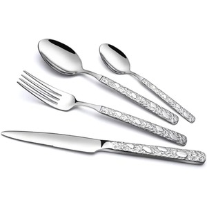 Ensemble de 6 couverts en acier inoxydable utilisés dans la cuisine, café de table, usage domestique, couverts plaqués couleur or, poignée de designer élégante - Product Image 5