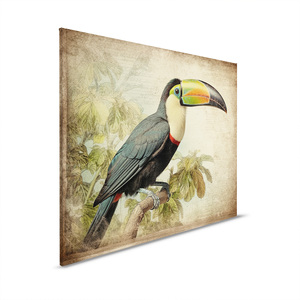 Fabriqué en Allemagne-Home Decor Canvas Picture Toucan Vintage-Peinture murale en beige et noir-Image sur toile sur cadre de civière - Product Image 6