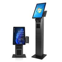 Kiosque de commande automatique sur pied pour restaurant, écran tactile 21,5 pouces, SDK, lecture de code QR, paiement POS, service de commande de repas en libre-service