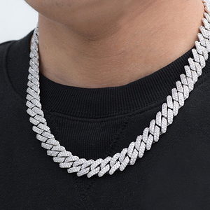 Cadenas cubanas de Plata de Ley 925 para hombre con estilo audaz, colección de joyería fina, pulseras de eslabones de cadena de moda principal de diamante Moissanite - Product Image 4