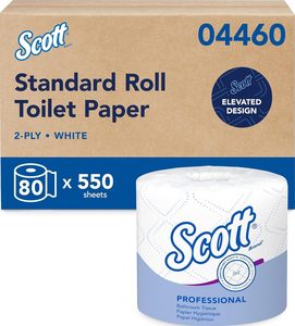 Papier toilette Scott Professional emballé individuellement, 4" x 4" 2 plis, 550 feuilles, 80 rouleaux/boîte (04460) - Product Image 1