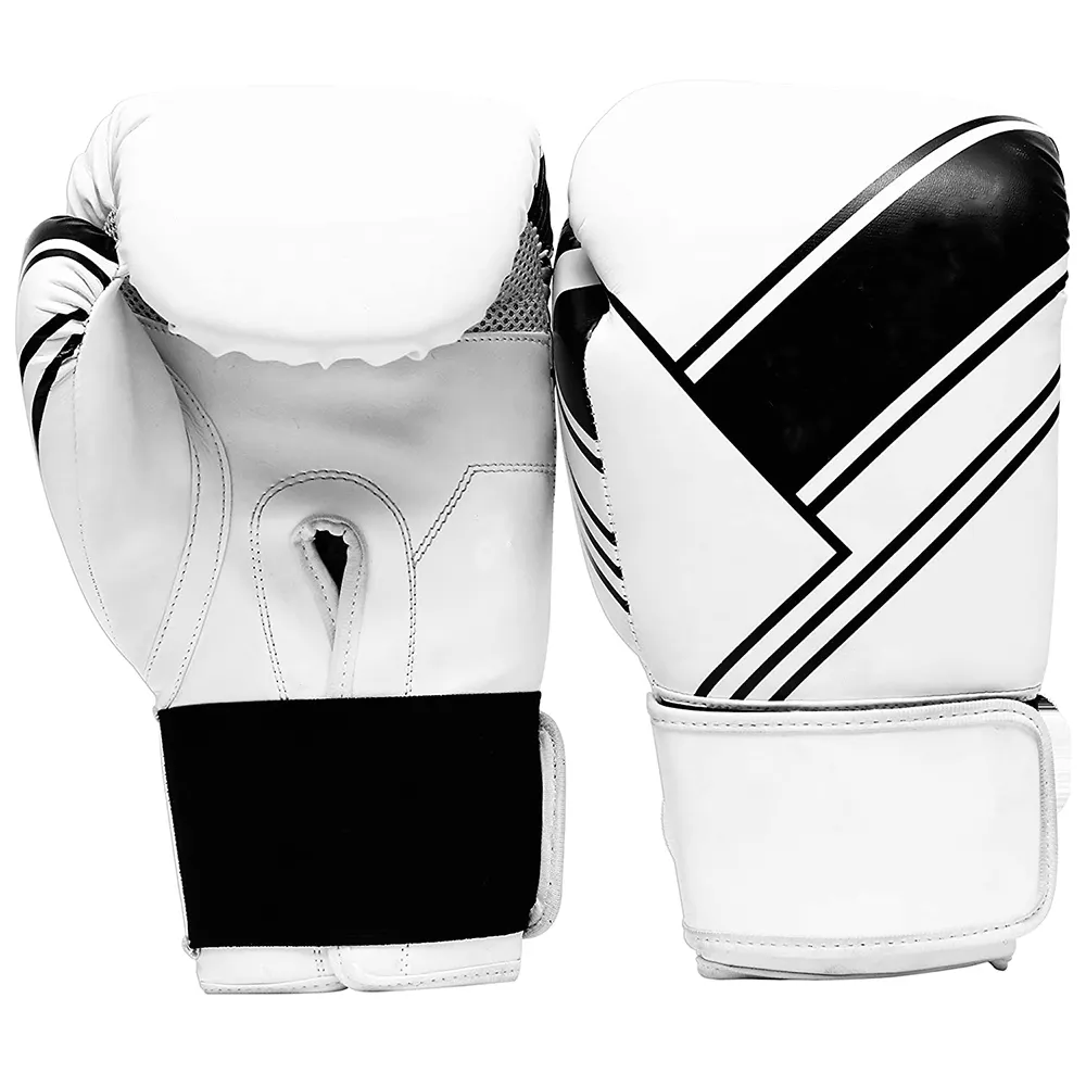 Schwarz-Weiß-Box handschuhe aus echtem Leder nach Maß Sport handschuhe Made in Pakistan