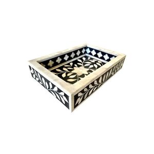 SUPAR TRENDING TOP DESGIN BONE INLAY BANDEJA CON Patrones de diseño floral Bone Inlay Serving Tray para decoración navideña - Product Image 6