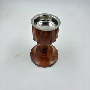 Brûleur à Bakhoor et à bougies chauffe-plat en bois d'acacia fait main avec plaque en acier pour décoration religieuse, 100% naturel, utilisation toute saison - Product Image 1