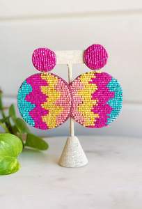 Boucles d'oreilles d'art textile avec motif brodé - Product Image 4
