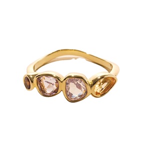 S925 Sterling <b>Silver</b> 14K Gold Plated Amethyst Lavender Quartz Citrine <b>Ring</b> Chunky Statement Adjustable Custom Jewelry OEM ODM - Product Image 1