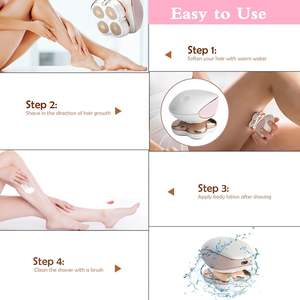 Rasoir électrique sans fil pour femme, style moderne, indolore pour une épilation impeccable, lumière LED, alimentation USB, rechargeable 800 mAh - Product Image 5