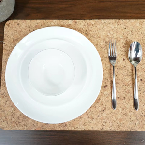 Tapis de table brun naturel de meilleure qualité en liège naturel Design moderne Rectangle couleur olive pour la maison, l'hôtel ou le bureau résistant aux taches - Product Image 1