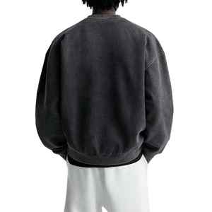 Vente en gros sweat-shirt épais pour hommes en éponge française délavé au soleil surdimensionné en détresse vintage lavé à l'acide sweats à capuche - Product Image 2