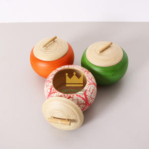 Bocaux en bambou motif coquille d'oeuf avec couvercle en gros bocal rond en bambou filé décoratif fabriqué au Vietnam - Product Image 2