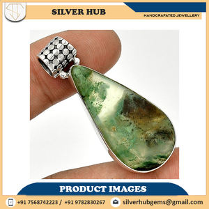 Colgante de Plata de Ley 925 con crisoprasa, colgante hecho a mano, al mejor precio - Product Image 2