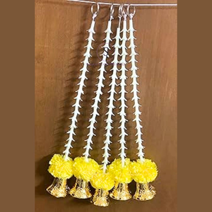 Nueva llegada 2025 diseñador flor artificial campana guirnalda guirnaldas multicolores para fiesta de boda y Haldi, Mehndi, decoración Sangeet - Product Image 4